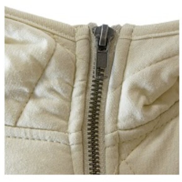 Wild Fable Unisex Adult Light Beige Hooded Quilted Jacket  -  Size Small - Picture 5 of 8